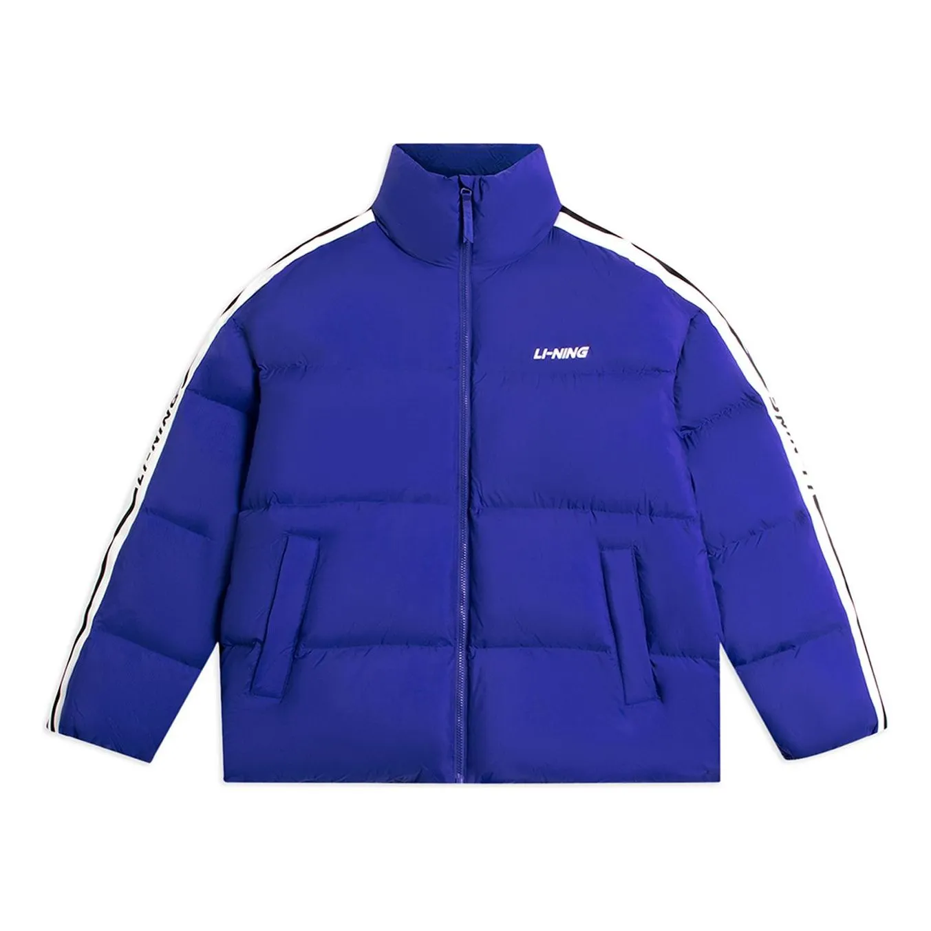 Li-Ning Graphic Short Down Jacket 'Blue' AYMS337-3 sold by KicksCrew