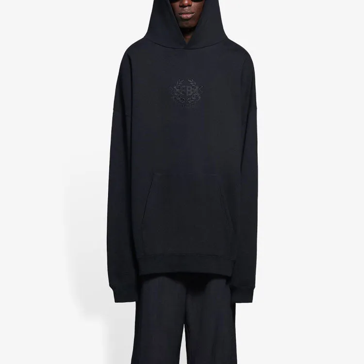 Balenciaga Embroidered BB Crest Hoodie 'Black' 620973TKV721069 sold by KicksCrew product image thumbnail 4