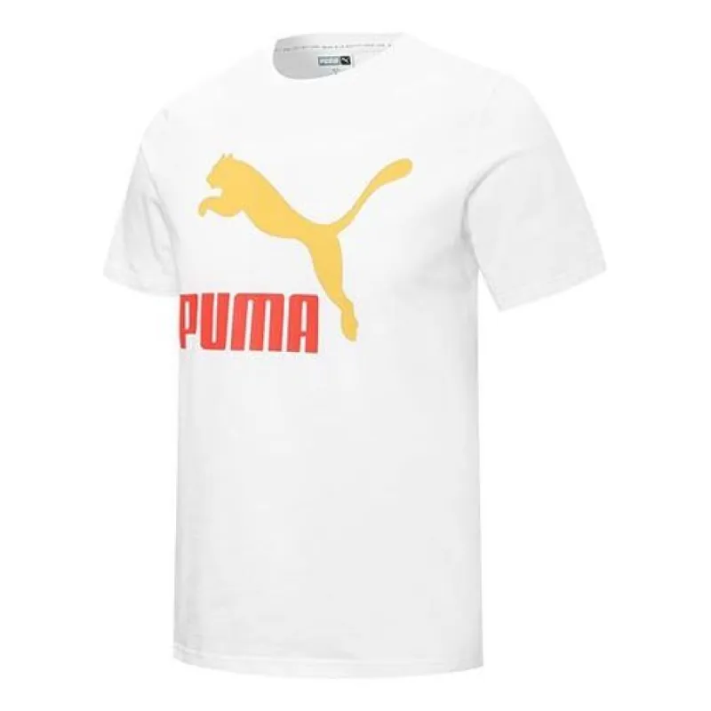 Puma Classics Logo Interest Tee 'White' 536344-57 sold by KicksCrew