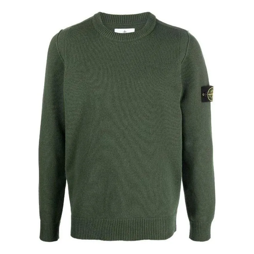 STONE ISLAND Classic Badge Sweater 'Green' 7715508A3-V0058 sold by KicksCrew