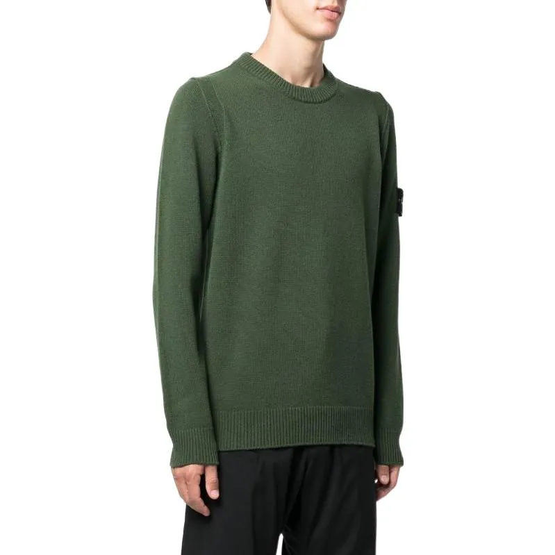 STONE ISLAND Classic Badge Sweater 'Green' 7715508A3-V0058 sold by KicksCrew product image thumbnail 3