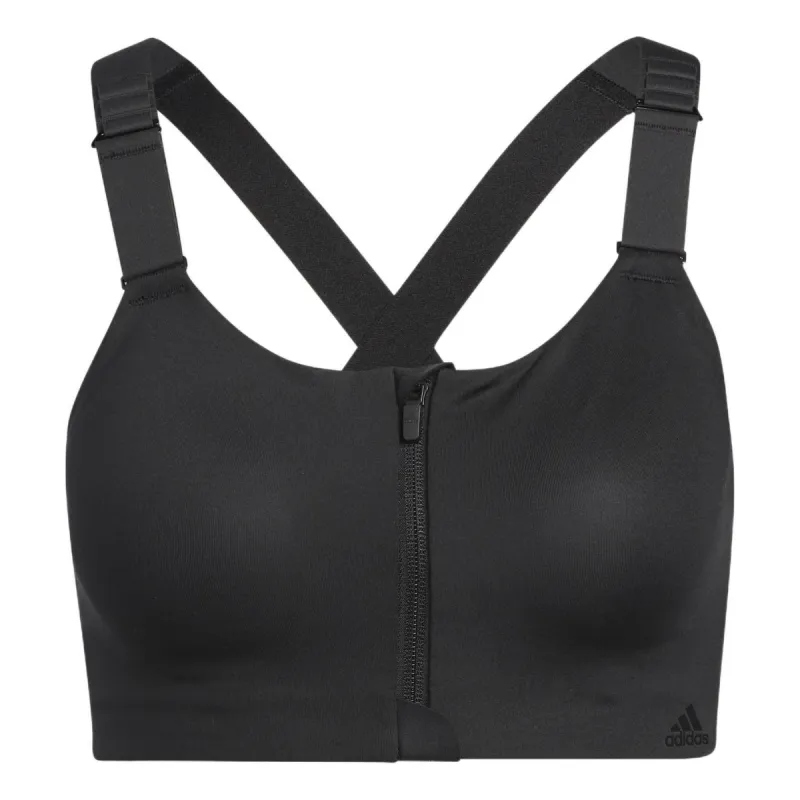 (WMNS) adidas Tlrd Impact Luxe Training High-Support Zip Bra 'Black' HC7497 sold by KicksCrew