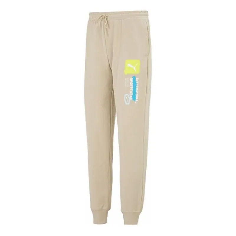 Puma Logo International Sportswear Pants 'Beige' 536306-64 sold by KicksCrew