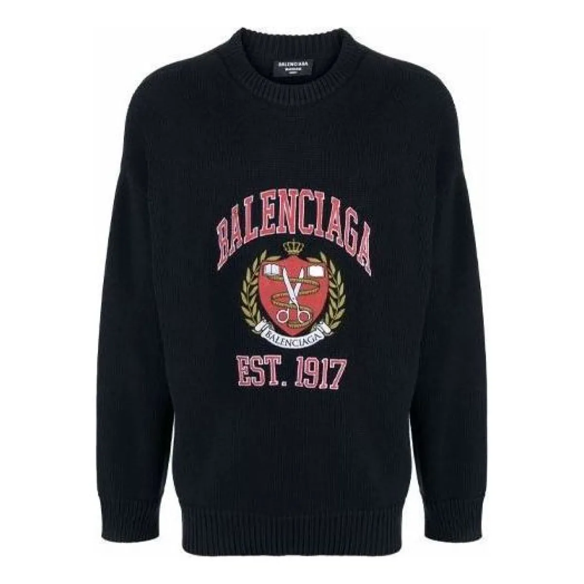 Balenciaga Est. 1917 College Logo Crewneck Sweater 