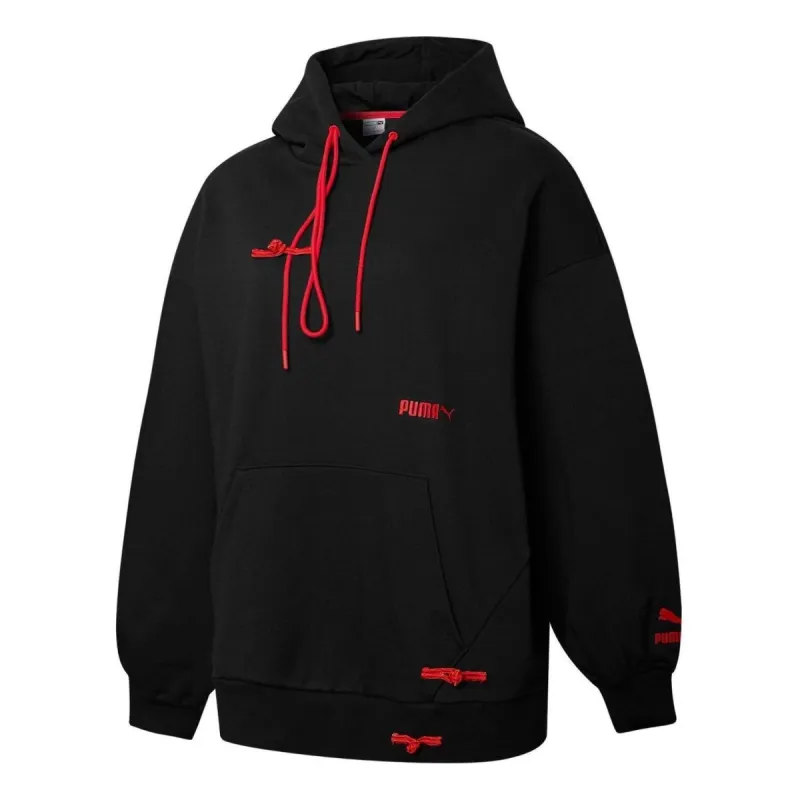 (WMNS) Puma Logo CNY Sportswear Hoodie 'Black' 536179-01 sold by KicksCrew