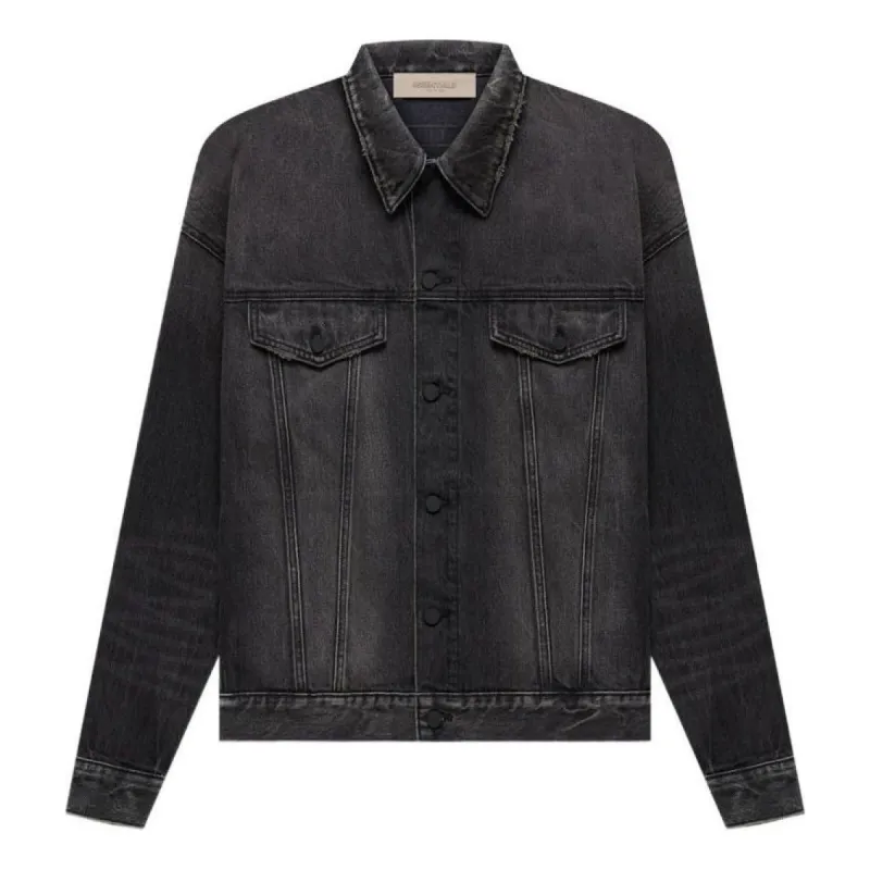 Fear of God Essentials SS22 Denim Jacket 'Black' FOG-SS22-291 sold by KicksCrew