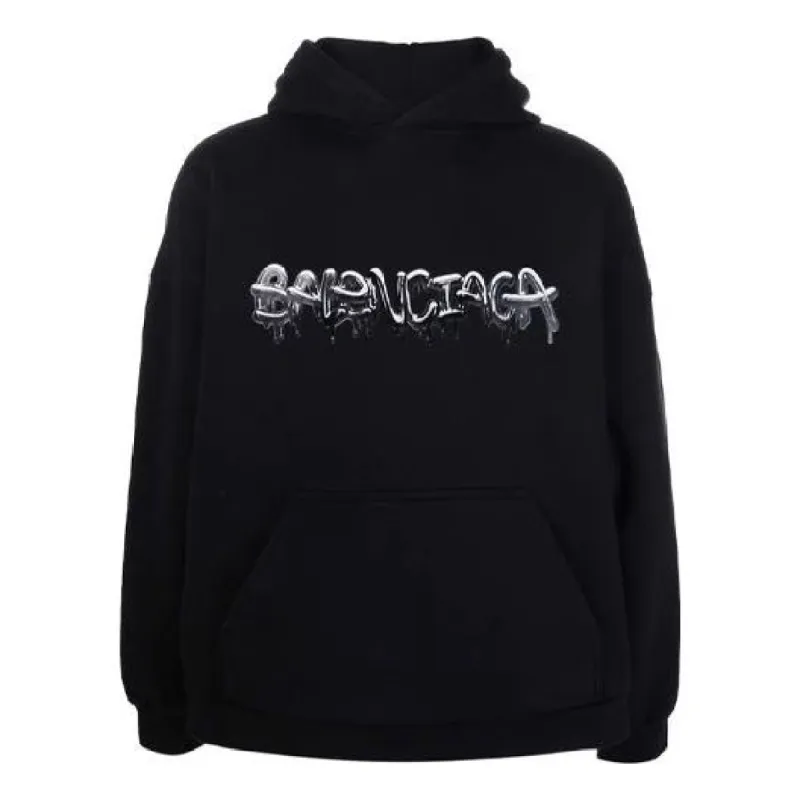 Balenciaga Slime Hoodie Wide Fit 'Black' 674986TLVF21069 sold by KicksCrew