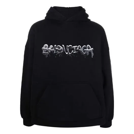 Balenciaga Slime Hoodie Wide Fit 'Black' 674986TLVF21069 sold by KicksCrew