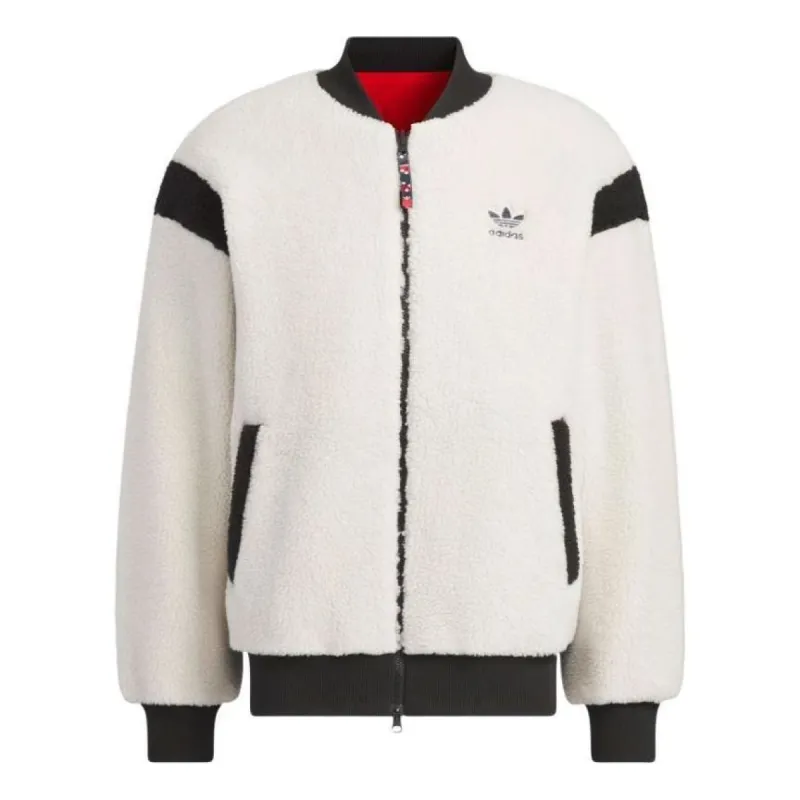 Adidas Originals x Feifei Ruan Reversible Sherpa Jackets 'White Red' IX4214 sold by KicksCrew