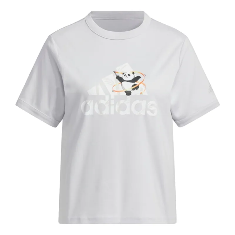 (WMNS) adidas China T-Shirt 'Grey White' JI6865 sold by KicksCrew