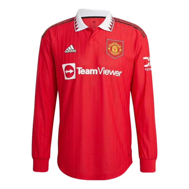 Adidas Manchester United 22/23 Long Sleeve Home Authentic Jersey 'Red' HN5748 sold by KicksCrew