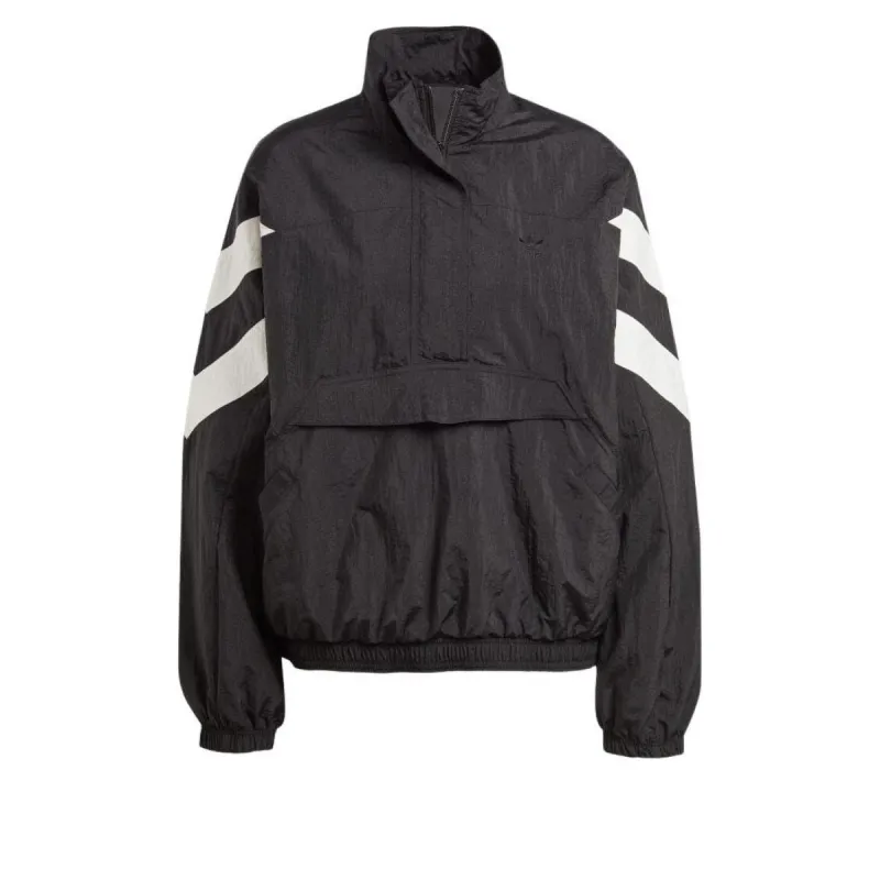 (WMNS) adidas Logo Half-Zip Windbreaker 'Black White' IT9773 sold by KicksCrew