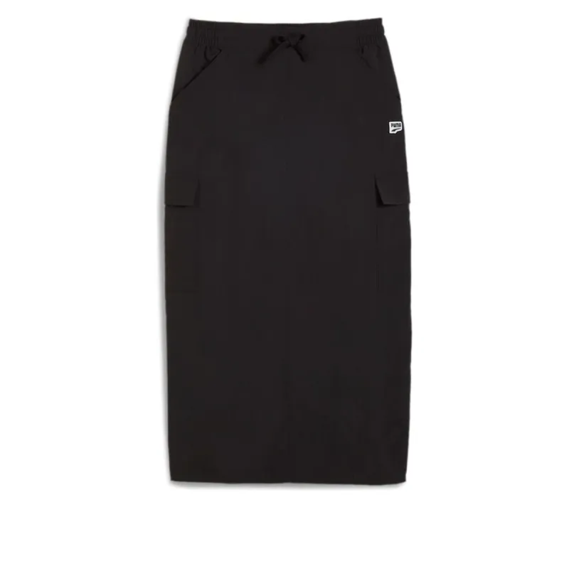 (WMNS) PUMA DOWNTOWN Cargo Midi Skirt 'Black' 626656-01 sold by KicksCrew