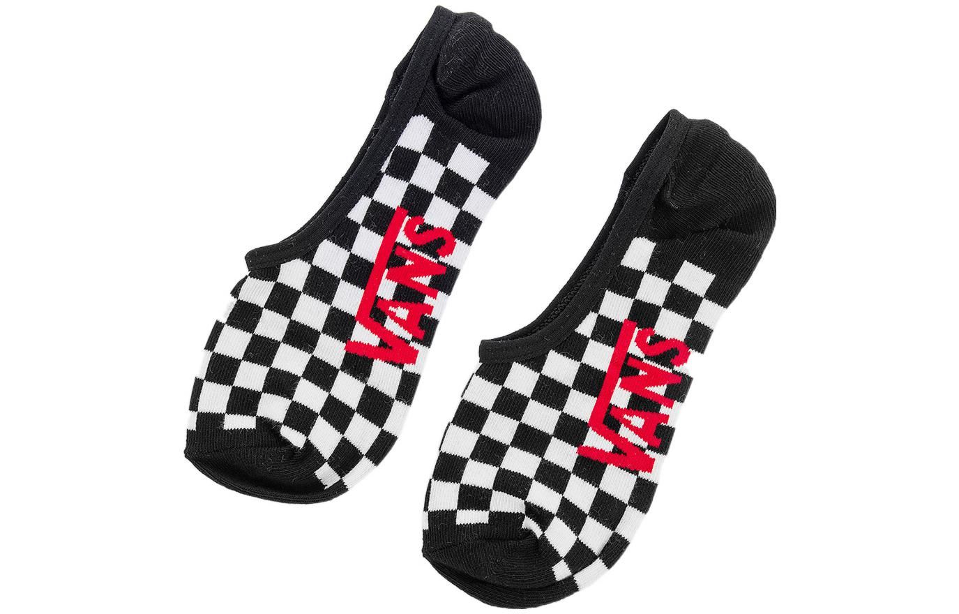 Vans Checkerboard Super No Show Socks 'White Black' VN0001O27051 sold by KicksCrew product image thumbnail 2