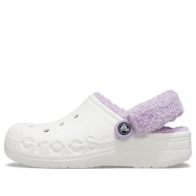 Crocs Classic Baya Lined Fuzz-Strap Clog 'White Lila' 206633-577 sold by KicksCrew