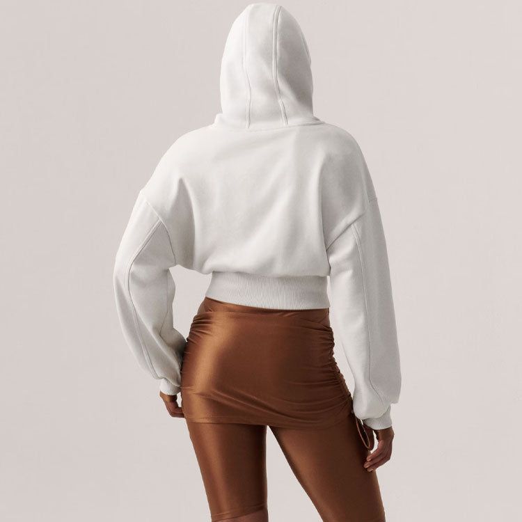 adidas By Stella Mccartney Cropped Zip Hoodie 'Chalk Pearl' IT8268 sold by KicksCrew product image thumbnail 3