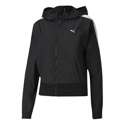 (WMNS) PUMA Train Favorite Woven Jacket 'Black' 519533-01 sold by KicksCrew