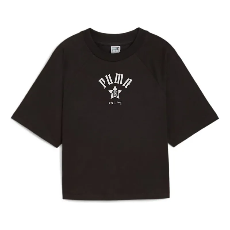 (WMNS) PUMA Classics Relaxed T-shirt 'Black' 626808-01 sold by KicksCrew