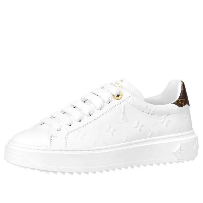 (WMNS) LOUIS VUITTON Time Out Sneakers 'White with White Monogram' 1A9HBT sold by KicksCrew