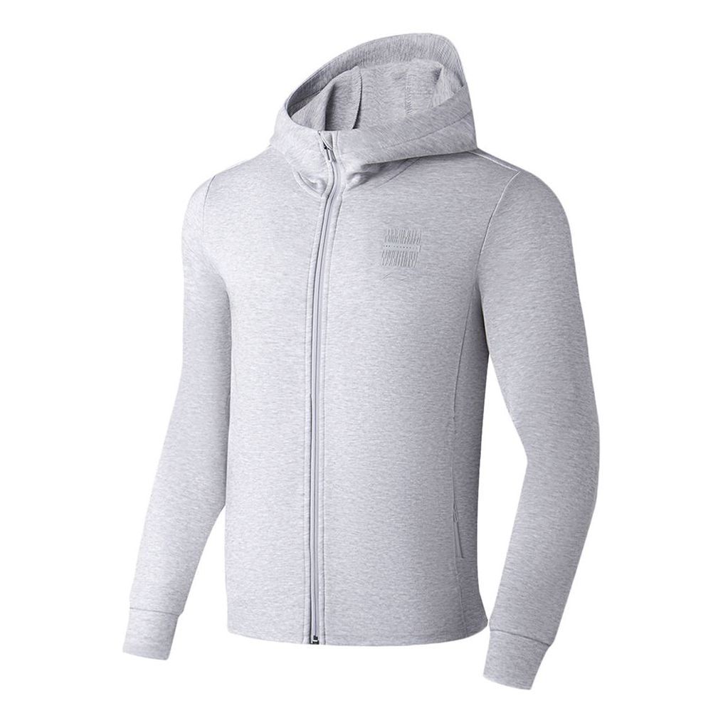 Li-Ning GYM Training Hooded Jacket 'Grey White' AWDT113-8 sold by KicksCrew