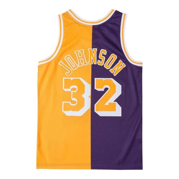 Mitchell & Ness x NBA Los Angeles Lakers 1984-85 Split Swingman Jersey 'Magic Johnson 32' SMJY4845-LAL96SONBLWH sold by KicksCrew product image thumbnail 2