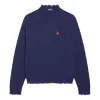 Balenciaga Double B Highneck Wool Knit Sweater 'Blue' 682010T16274011 sold by KicksCrew