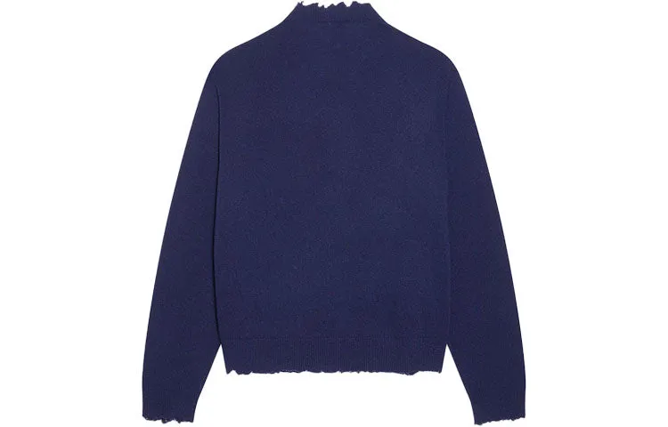 Balenciaga Double B Highneck Wool Knit Sweater 'Blue' 682010T16274011 sold by KicksCrew product image thumbnail 2