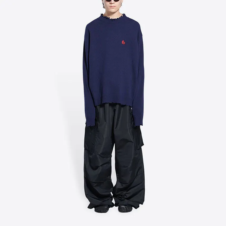 Balenciaga Double B Highneck Wool Knit Sweater 'Blue' 682010T16274011 sold by KicksCrew product image thumbnail 3