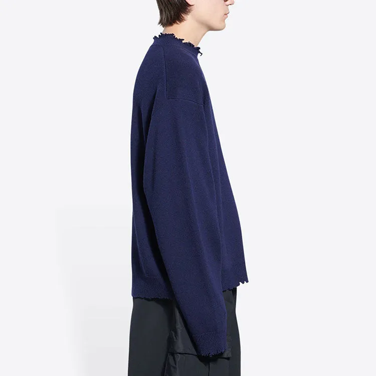 Balenciaga Double B Highneck Wool Knit Sweater 'Blue' 682010T16274011 sold by KicksCrew product image thumbnail 5