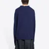 Balenciaga Double B Highneck Wool Knit Sweater 'Blue' 682010T16274011 sold by KicksCrew