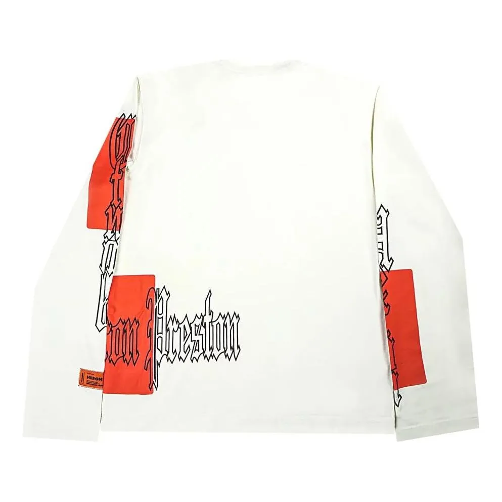 HERON PRESTON Fw22 Gothic Color Block Long-Sleeve T-shirt 'White Orange' HMAB026F22JER0020122 sold by KicksCrew product image thumbnail 2
