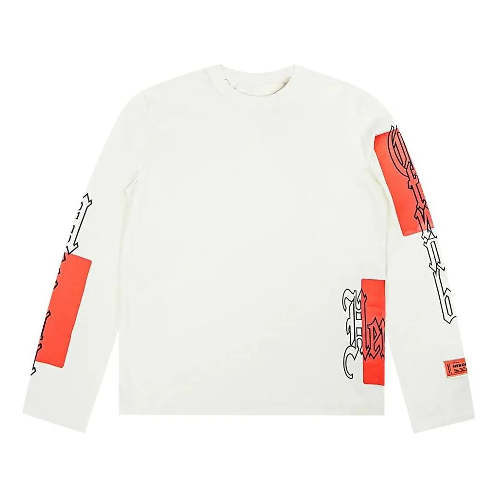 HERON PRESTON Fw22 Gothic Color Block Long-Sleeve T-shirt 'White Orange' HMAB026F22JER0020122 sold by KicksCrew