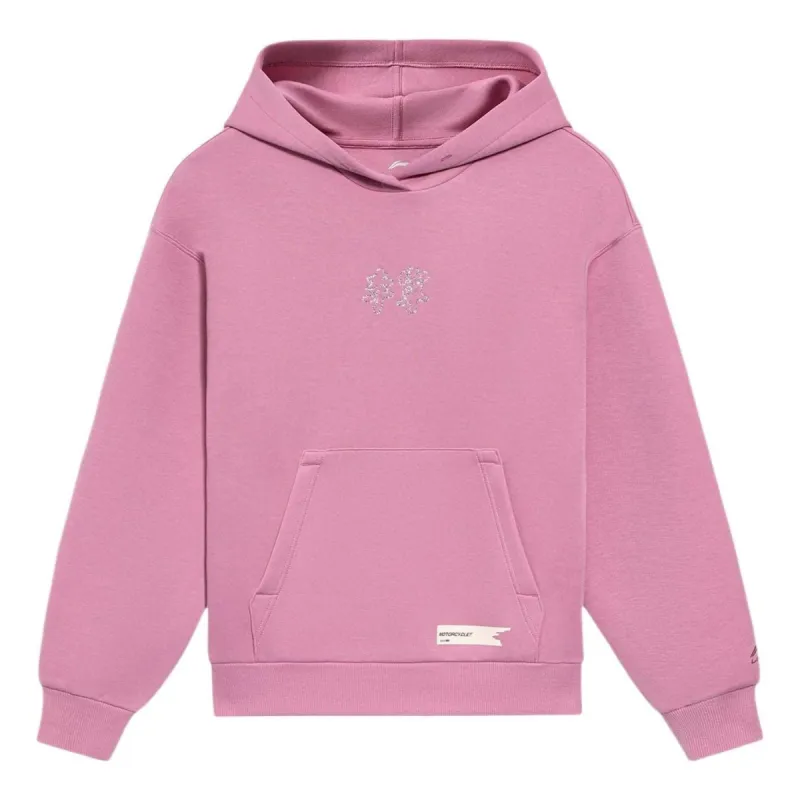(WMNS) Li-Ning Logo Hoodie 'Pink' AWDS046-7 sold by KicksCrew