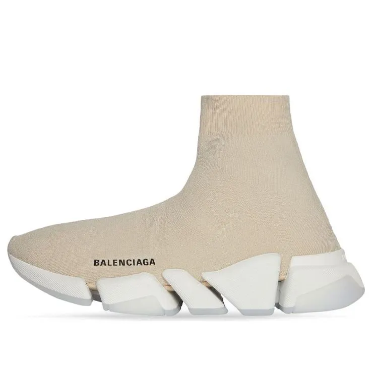 (WMNS) Balenciaga Speed 2.0 Trainers 'Rib-Knit Light Beige' 654045W2DI29195 sold by KicksCrew