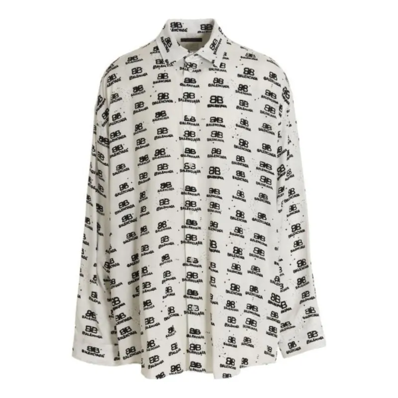 Balenciaga BB Icon Poplin Shirt 'White Black' 733755TNL889040 sold by KicksCrew
