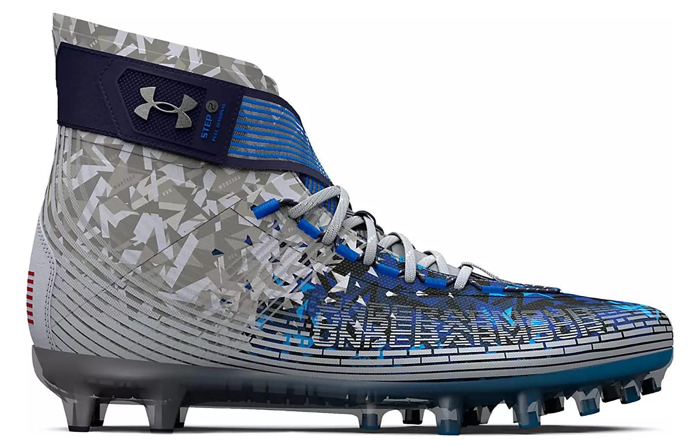 Under Armour Highlight MC LE USA Football Cleats 'Grey Blue Red' 3026340-100 sold by KicksCrew product image thumbnail 3