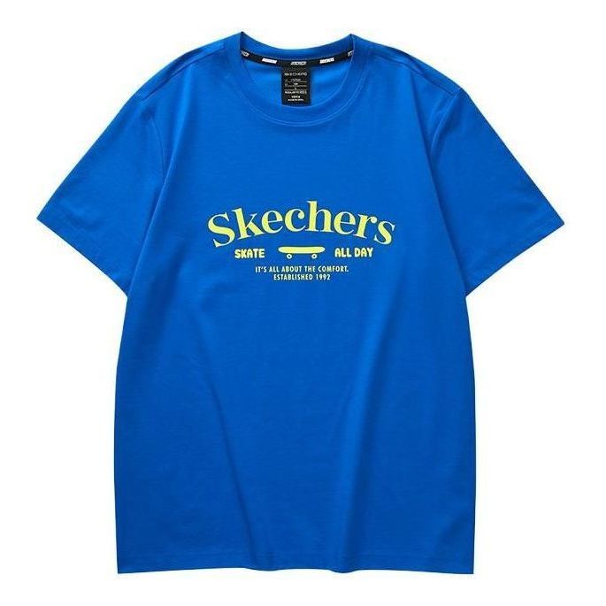 Skechers Letter Printed Tee 'Blue Yellow' L223M027-000M sold by KicksCrew