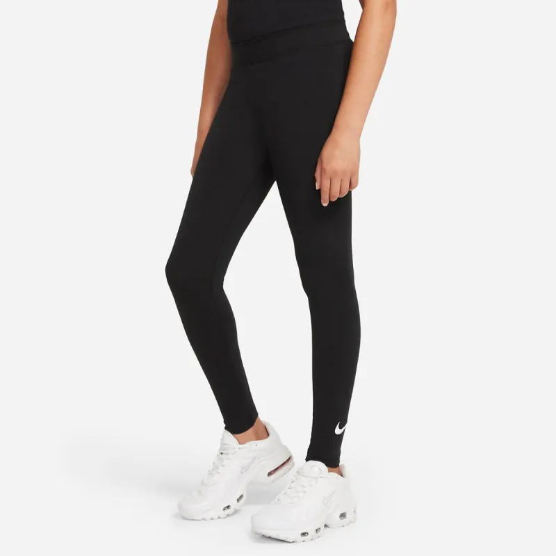 (GS) Nike Sportswear Favourites Swoosh Leggings 'Black White' DD6482-010 sold by KicksCrew