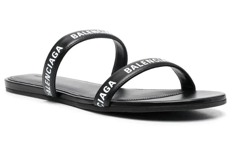 (WMNS) Balenciaga Logo Sandals 'Calf Black' 694999WCAE11090 sold by KicksCrew product image thumbnail 2