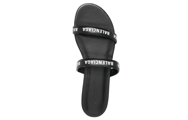 (WMNS) Balenciaga Logo Sandals 'Calf Black' 694999WCAE11090 sold by KicksCrew product image thumbnail 4