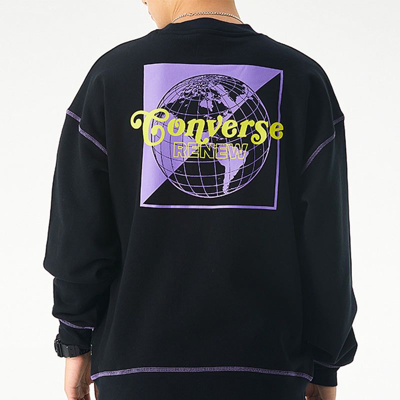 Converse Renew Graphic Crewneck Sweatshirt 'Black' 10021574-A01 sold by KicksCrew product image thumbnail 4