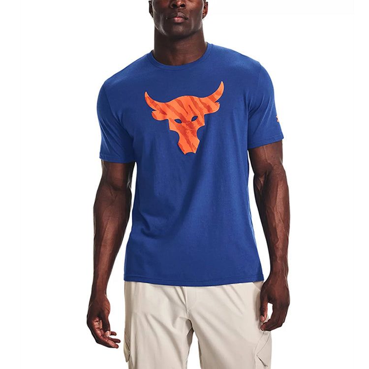 Under Armour Project Rock Brahma Bull Short Sleeve T-shirt 'Blue Orange' 1361733-471 sold by KicksCrew product image thumbnail 4