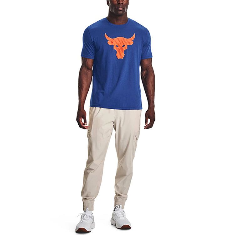 Under Armour Project Rock Brahma Bull Short Sleeve T-shirt 'Blue Orange' 1361733-471 sold by KicksCrew product image thumbnail 3