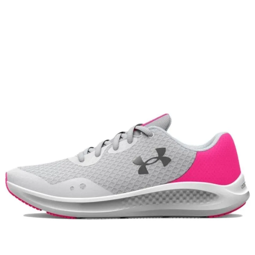 (GS) Under Armour Charged Pursuit 3 'Halo Grey Electro Pink' 3025011-100 sold by KicksCrew