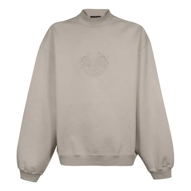 Balenciaga Embroidery Logo Crewneck Sweatshirt 'Beige' 656999-TKV74-2966 sold by KicksCrew