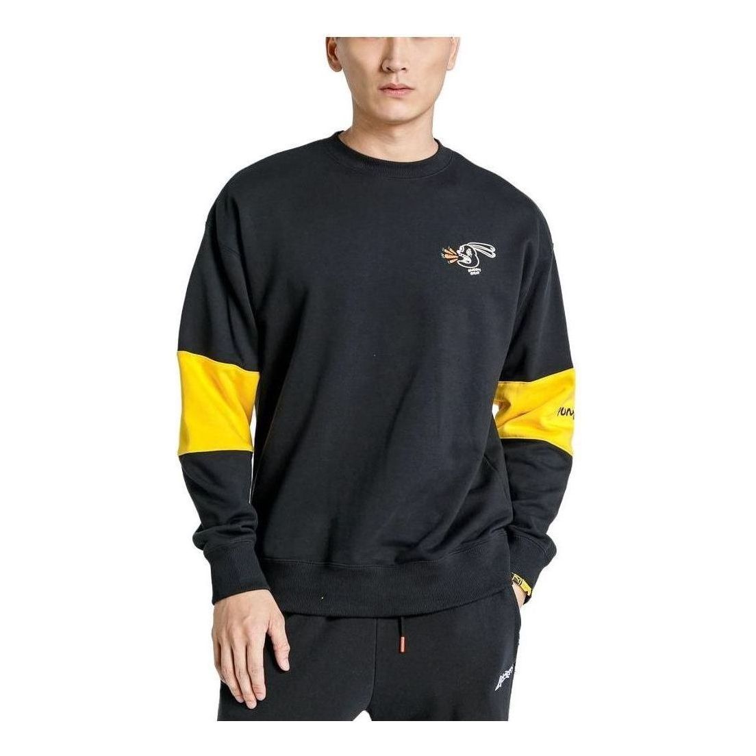 PUMA x Randomevent Crewneck Sweatshirt 'Black Yellow' 59666401 sold by KicksCrew