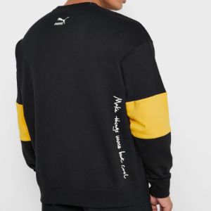 PUMA x Randomevent Crewneck Sweatshirt 'Black Yellow' 59666401 sold by KicksCrew