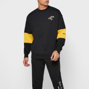 PUMA x Randomevent Crewneck Sweatshirt 'Black Yellow' 59666401 sold by KicksCrew