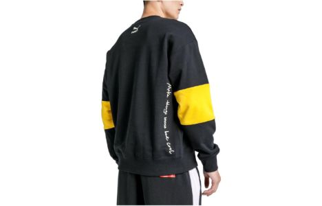 PUMA x Randomevent Crewneck Sweatshirt 'Black Yellow' 59666401 sold by KicksCrew