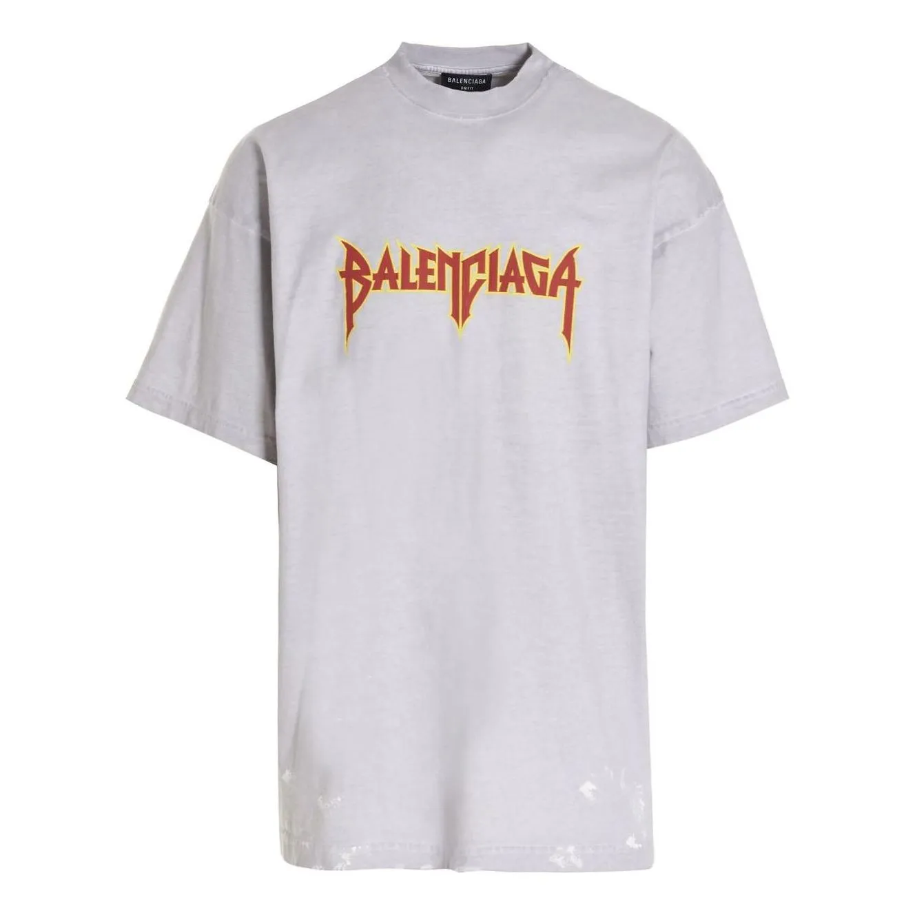 Balenciaga Metallica Short Sleeve T-Shirt Oversized Fit 'White Orange' 694576TMV880901 sold by KicksCrew